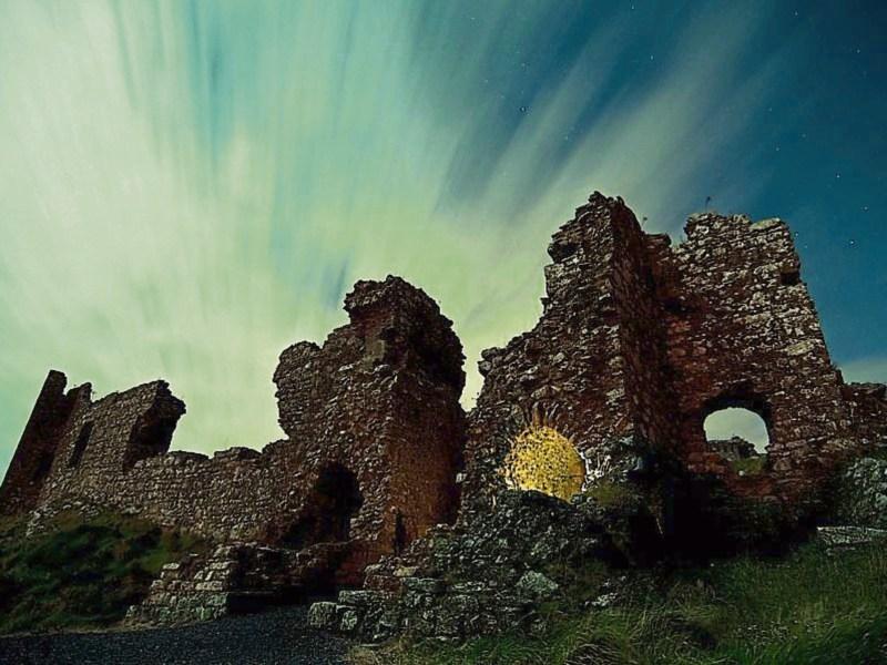 Turn Rock of Dunamaise in Laois green for St Patrick's Day