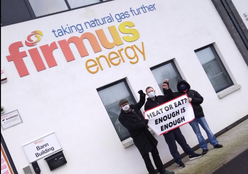 Derry Against Fuel Poverty protest outside Firmus Gas