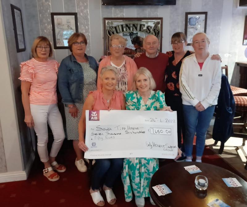Emly Hospice Support Group present cheque to South Tipperary Hospice