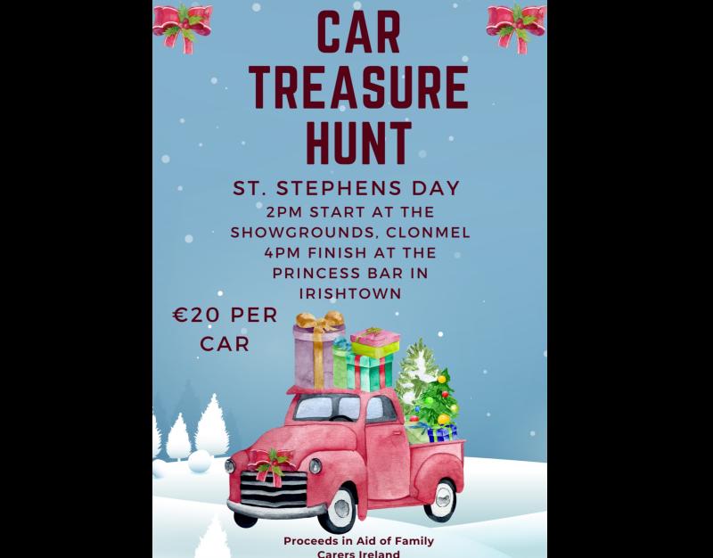 Car treasure hunt in Clonmel on St Stephen's Day will raise funds for Family Carers Ireland