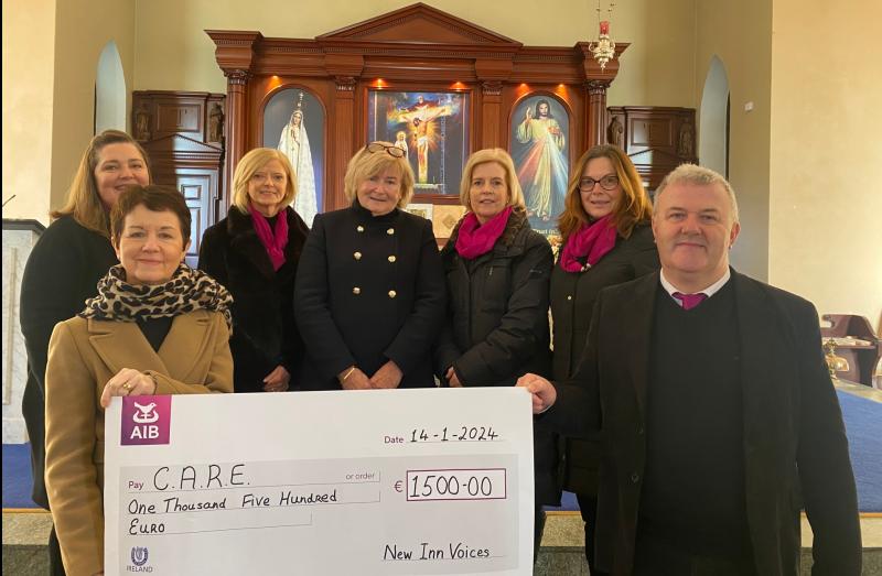 Tipperary choir's 'Night at Christmas' concert makes presentation to CARE Cancer