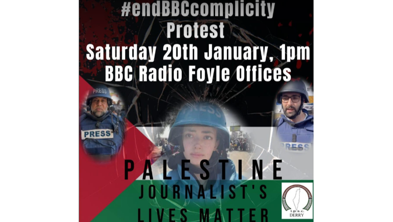 Derry Protest at BBC Foyle's lack of Gaza coverage