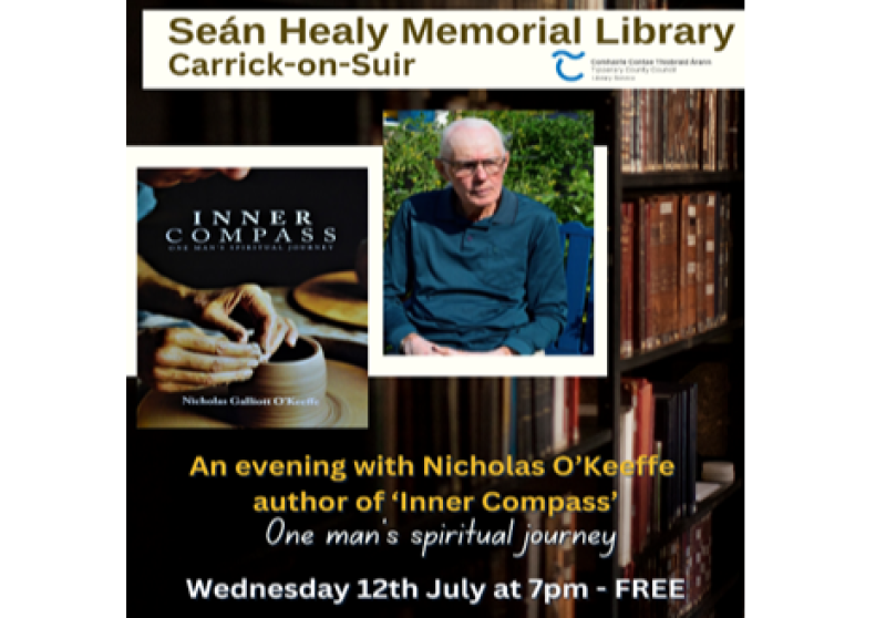 Carrick-on-Suir author Nicholas O'Keeffe to give talk at his hometown's library