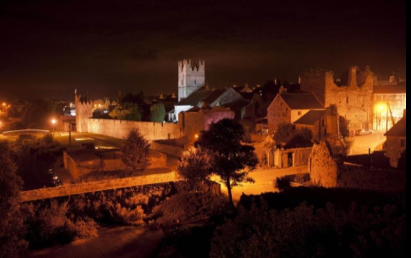 Fethard Town Wall at Watergate by night