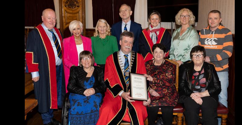 Civic honour awarded to Dolphin Swimming Club at Clonmel town hall
