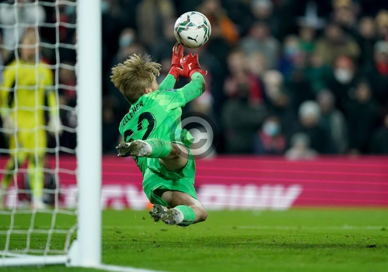Caoimhin Kelleher proves Liverpool’s shoot-out hero against Leicester