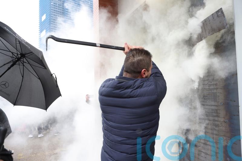 Albanian opposition supporters clash over party leadership