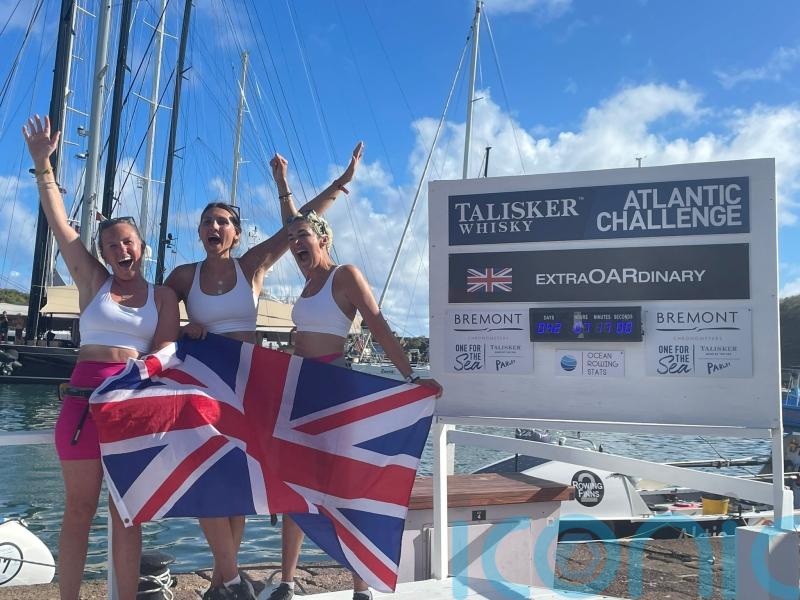 British rower with incurable cancer sets new world record for Atlantic crossing