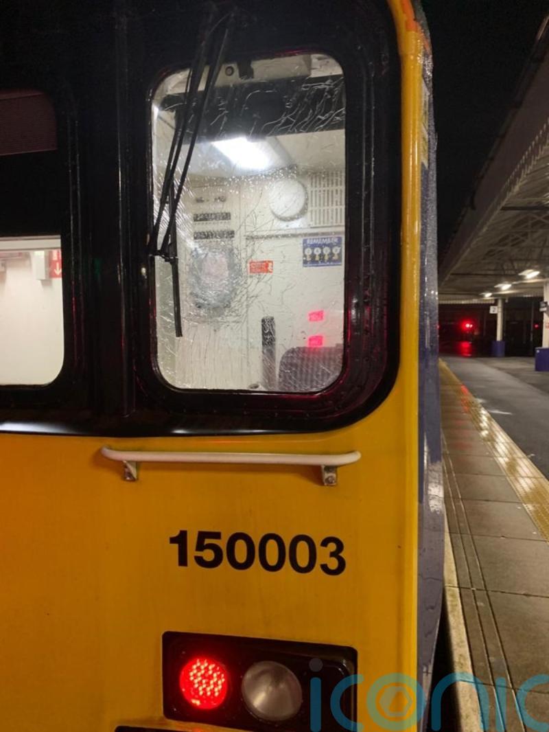 Driver injured as brick thrown at train