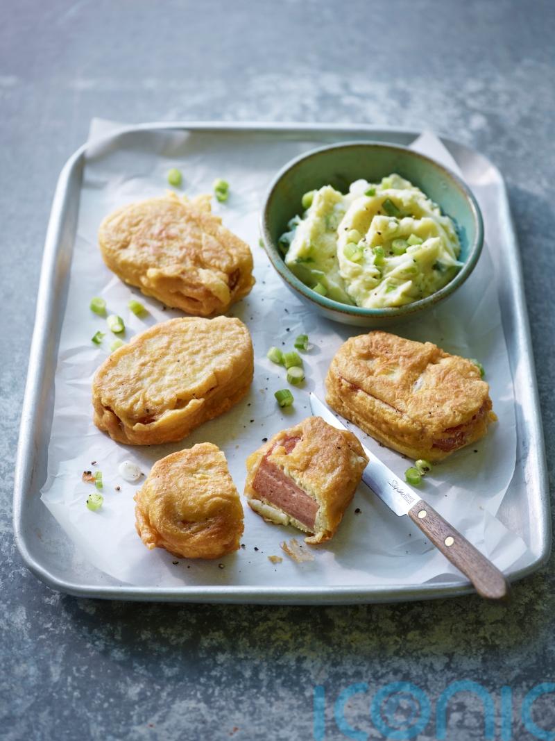 Phil Vickery’s Spam fritters with spring onion mash recipe
