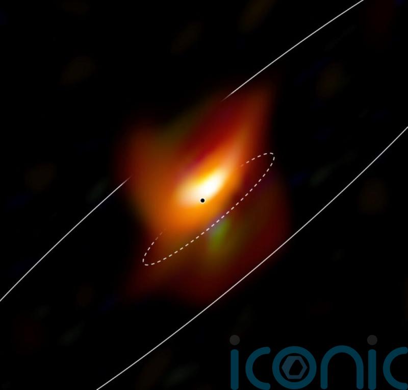 Supermassive black hole caught hiding in a ring of cosmic dust