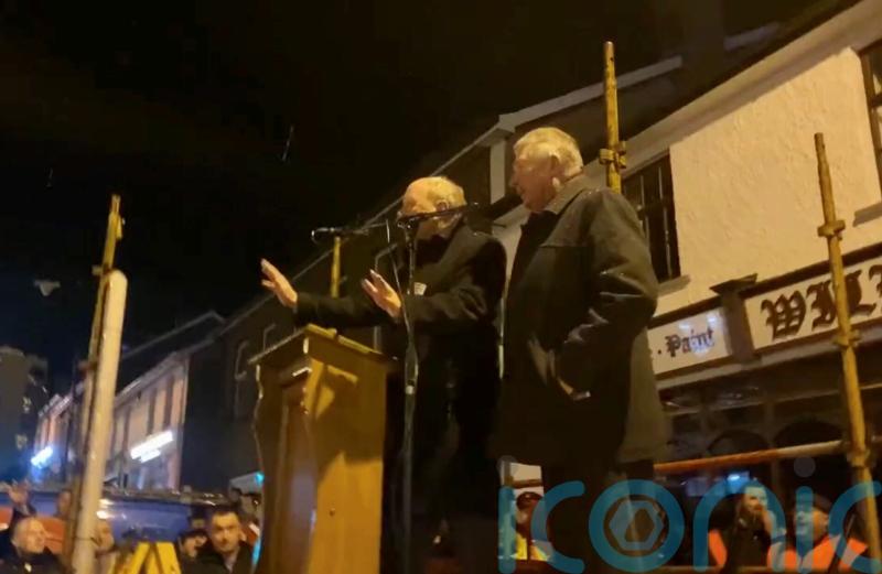 Senior DUP MP booed at rally against Northern Ireland Protocol