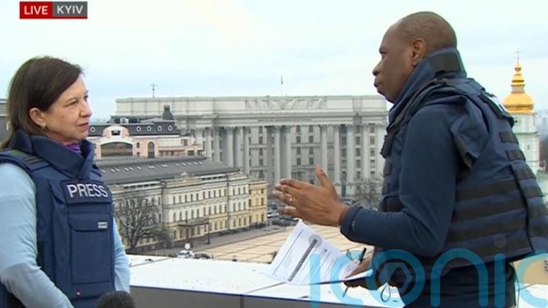 BBC journalists wear flak jackets after siren interrupts live Ukraine broadcast