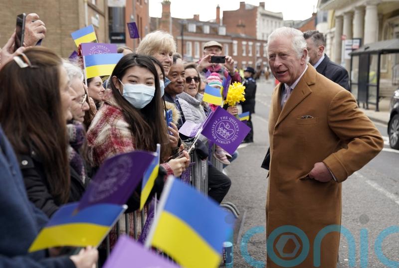 Charles welcomed by crowds waving Ukrainian flags during city visit