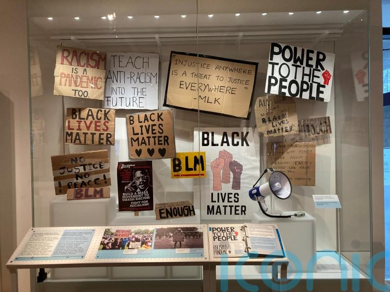 Black Lives Matter placards go on display in Welsh heritage museum