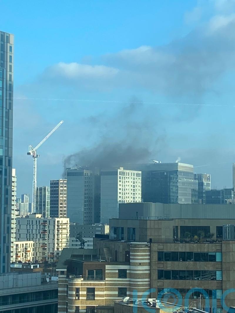Fire breaks out at block of flats and offices in east London