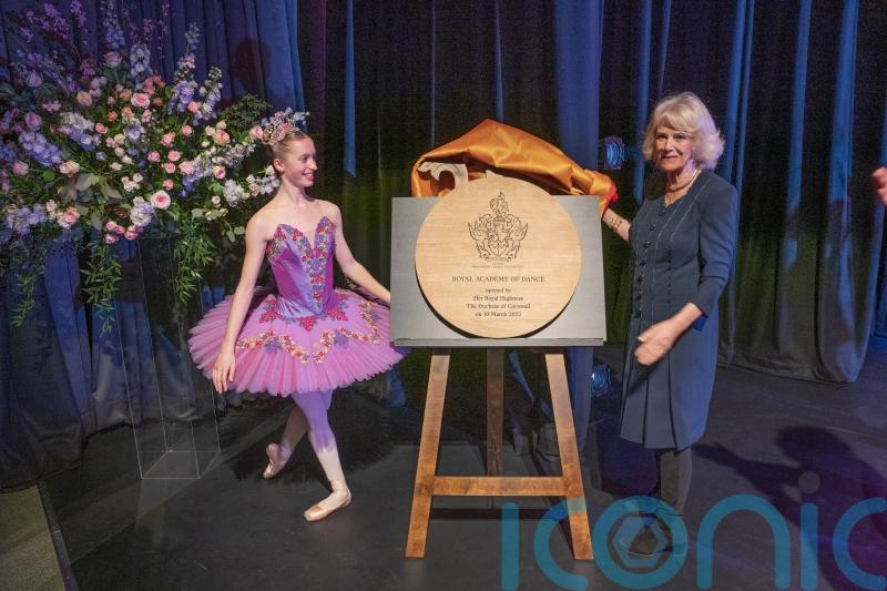 Camilla unveils foundation stone for new Royal Academy of Dance HQ
