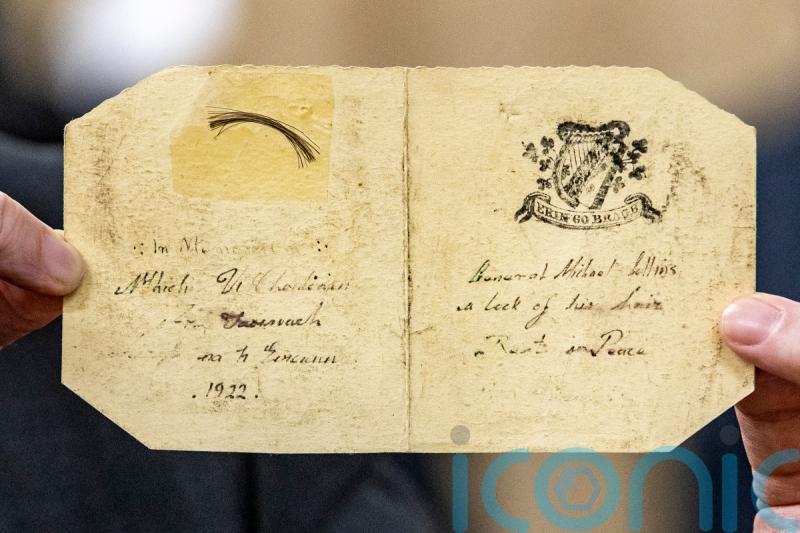 Lock of Michael Collins’ hair sells for £18,000 at auction