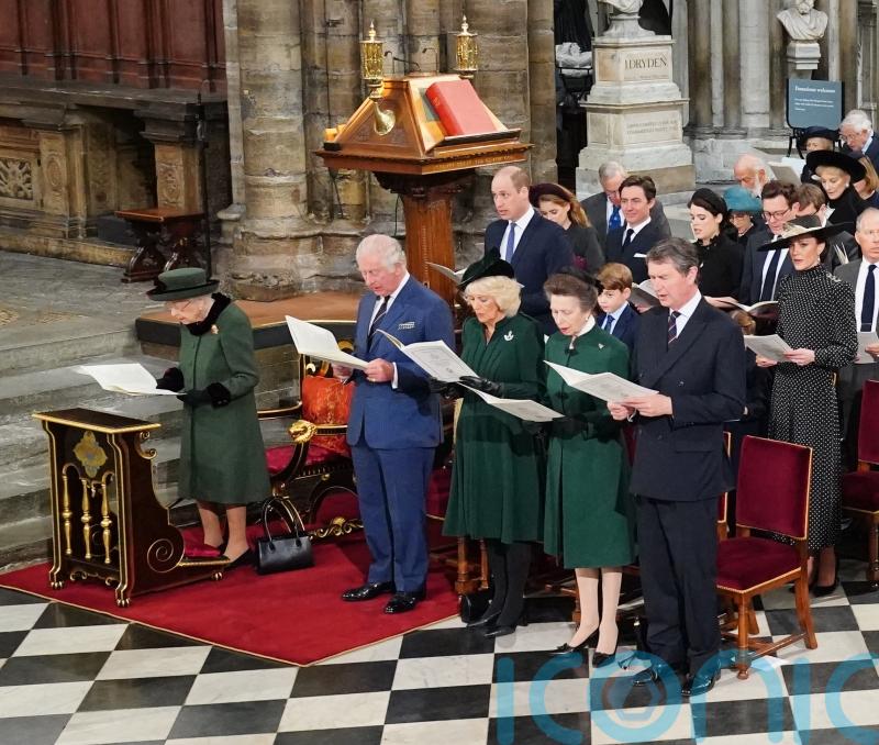 Queen and senior royals gather together in moving remembrance of Philip