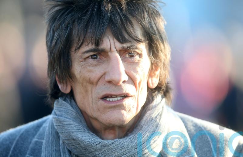Ronnie Wood paints picture for mystery art sale