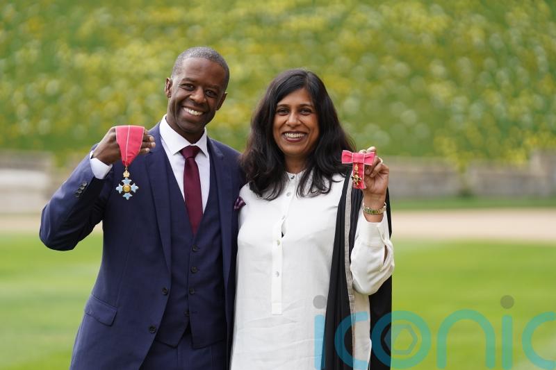 Acting couple plan champagne celebration after both collected royal honours