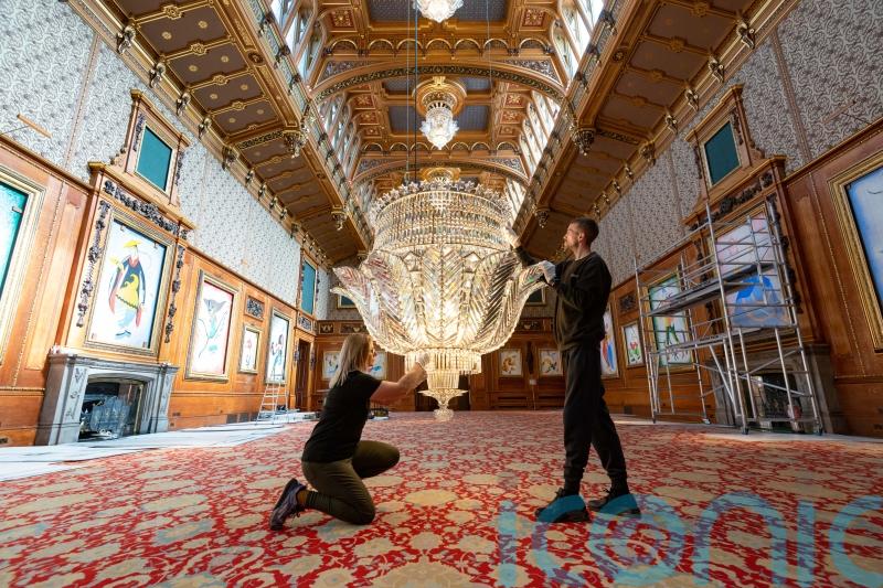 Windsor’s chandeliers given a polish ahead of Waterloo Chamber reopening