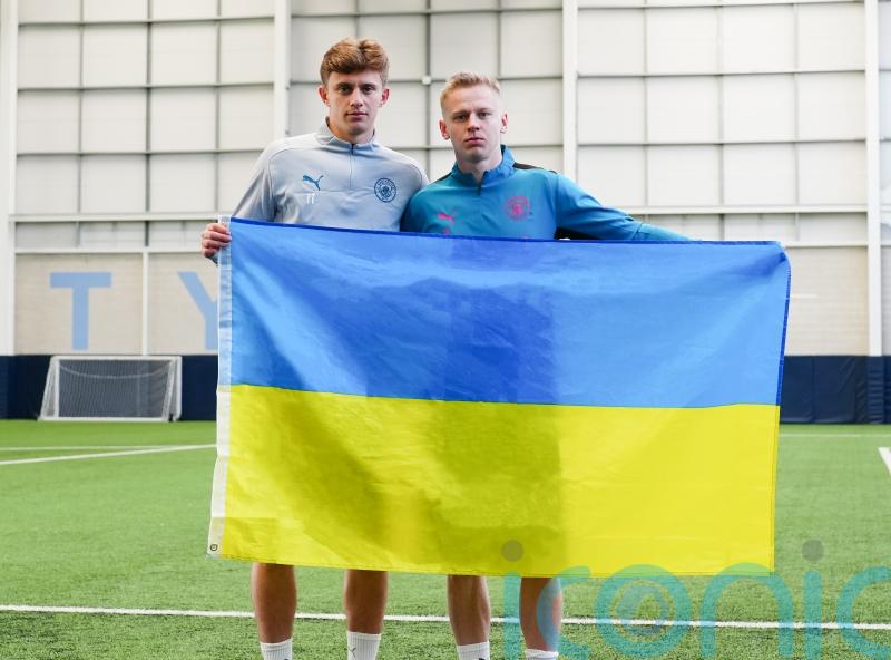 Ukrainian Andrii Kravchuk training with Man City after arriving in UK as refugee