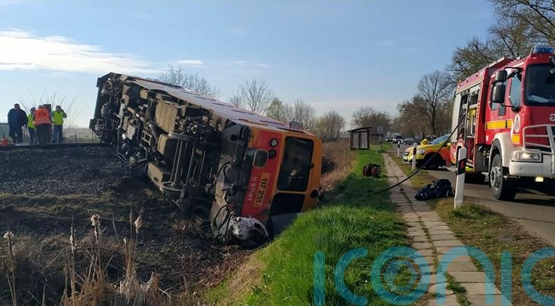 Five killed as train hits vehicle in Hungary