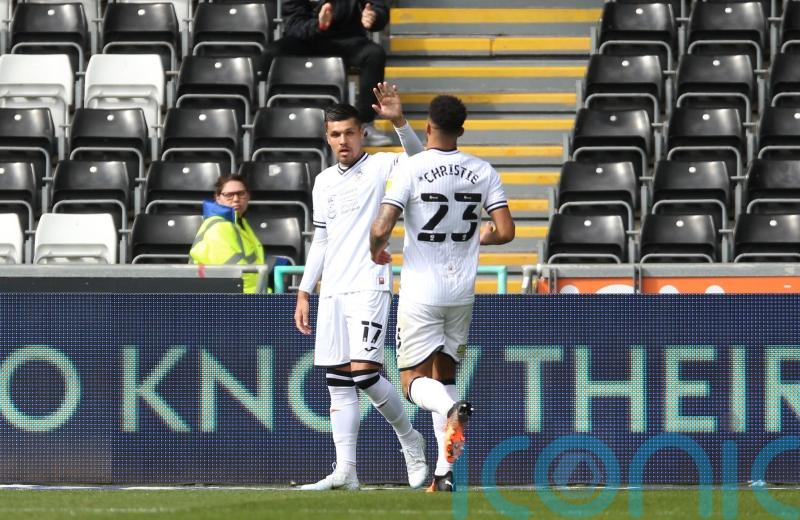 Derby survival hopes dented as Joel Piroe brace helps Swansea to victory
