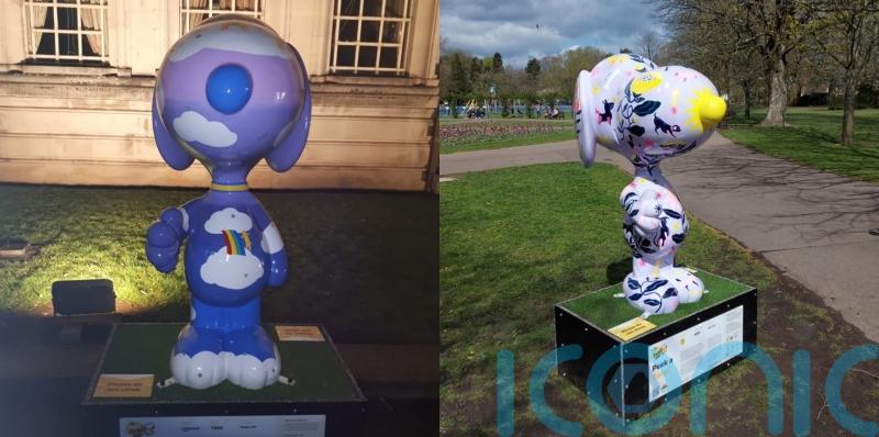 Snoopy charity sculptures vandalised  after two days