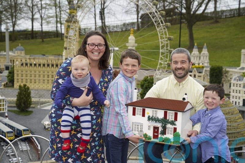 Family ‘thrilled’ to see replica of home crafted from 13,623 Lego bricks