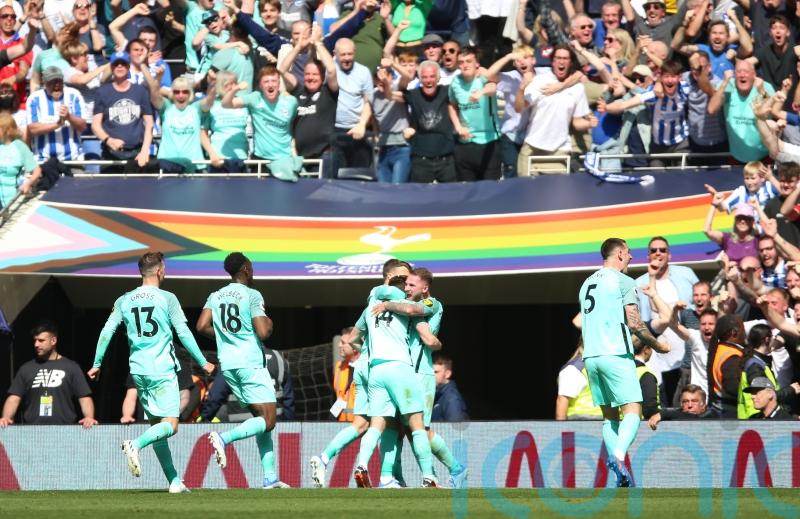 Brighton strike blow to Tottenham’s top-four hopes as Trossard grabs late winner