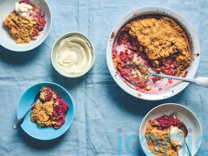 Chris Baber’s summer strawberry and raspberry crumble recipe