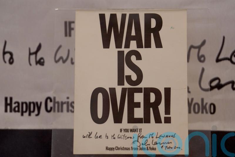 ‘War is Over’ card sent from John Lennon to Harold Wilson goes on display
