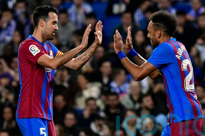 Pierre-Emerick Aubameyang sends Barcelona into second in LaLiga table