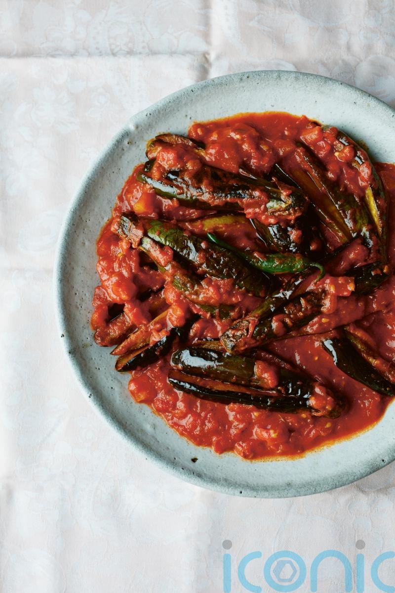Romy Gill’s aubergines cooked with tomatoes recipe