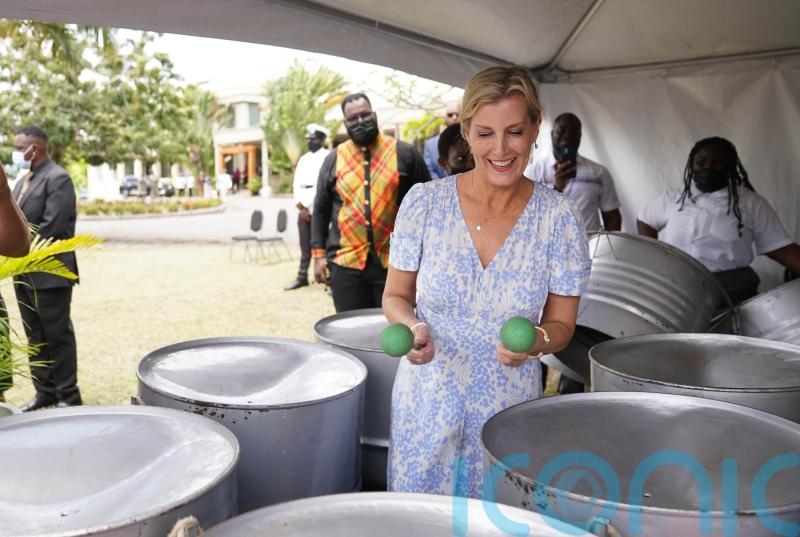 Sophie plays steel drums as Wessexes receive friendly welcome in Antigua