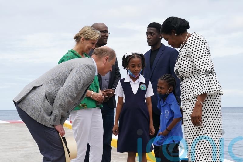 Edward and Sophie receive warm welcome on walkabout in Saint Lucia