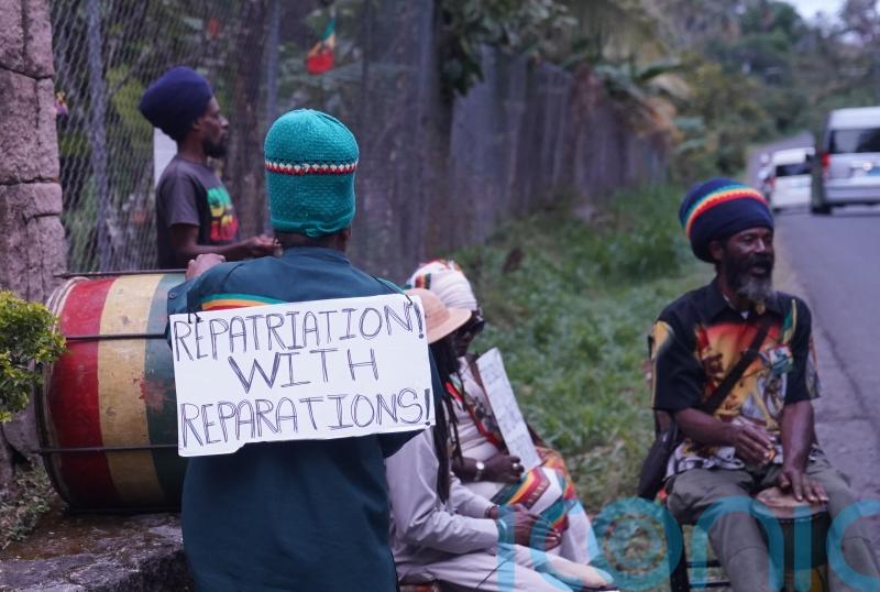 Protesters demand apology from Queen in demo as Wessexes visit Saint Lucia