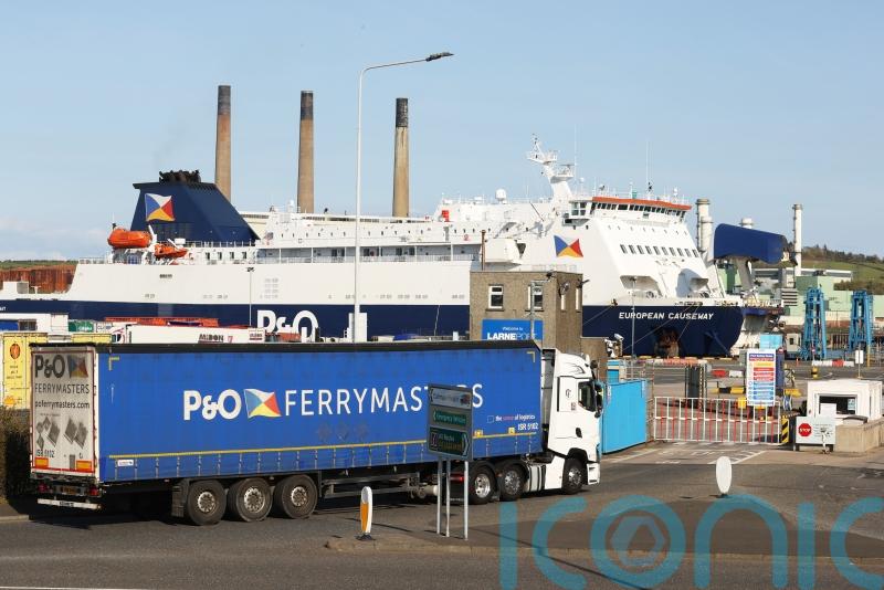 Former P&O workers block entrance at Larne Port