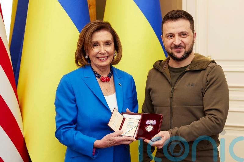 Nancy Pelosi meets Ukrainian president in Kyiv