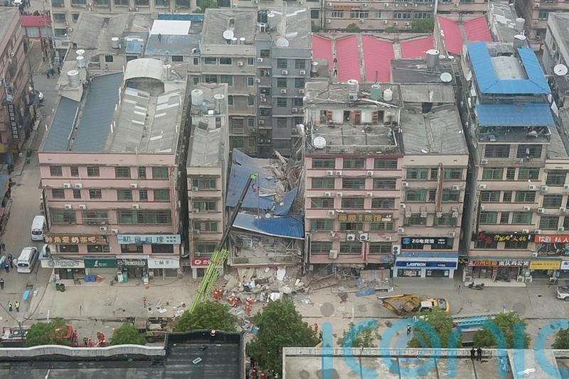 Nine arrested after building collapse in central China