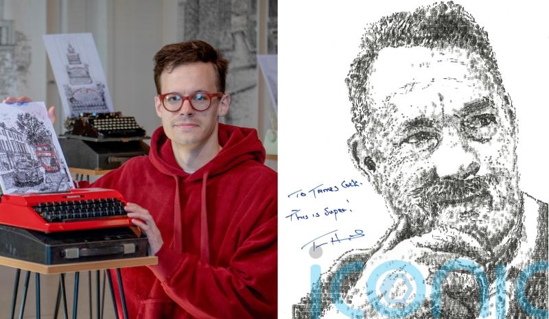 Typewriter artist ‘blown away’ after Tom Hanks signs artwork