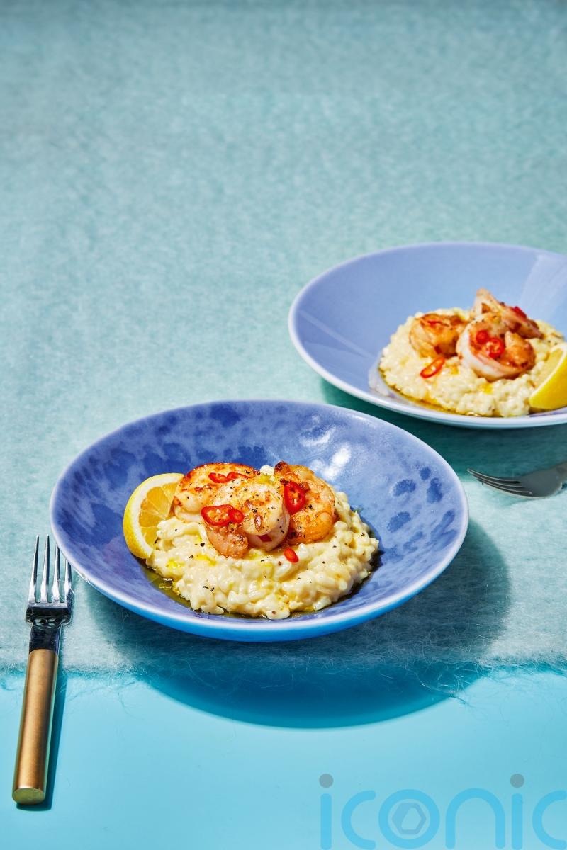 Megan McKenna’s Parmesan risotto with garlic prawns recipe