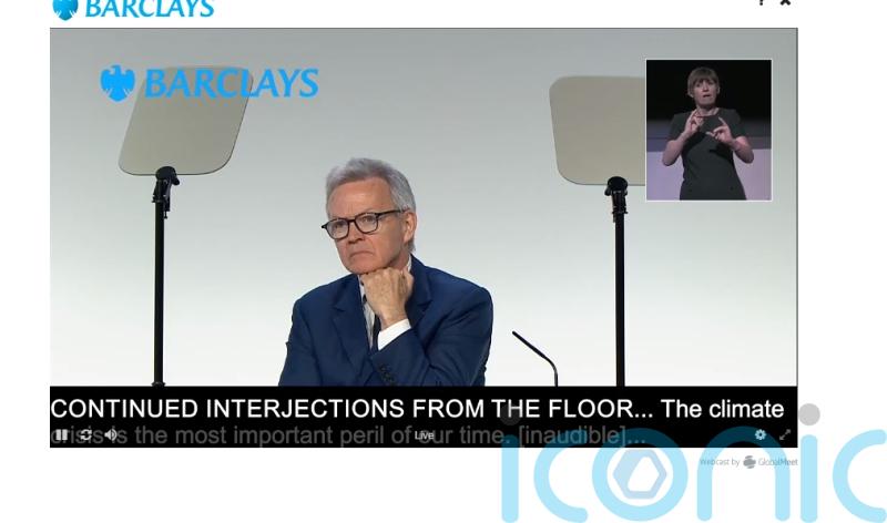 Barclays shareholder meeting disrupted by climate change protesters