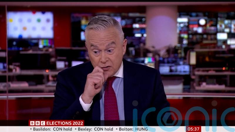 Crumbs: Huw Edwards caught out on election breakfast broadcast