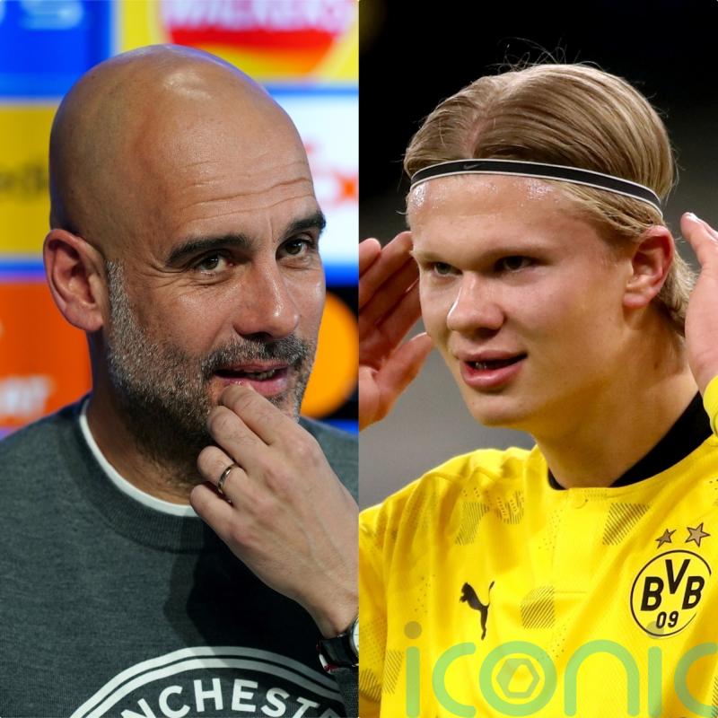 I can’t talk until Erling Haaland deal is ‘completely done’, says Pep Guardiola