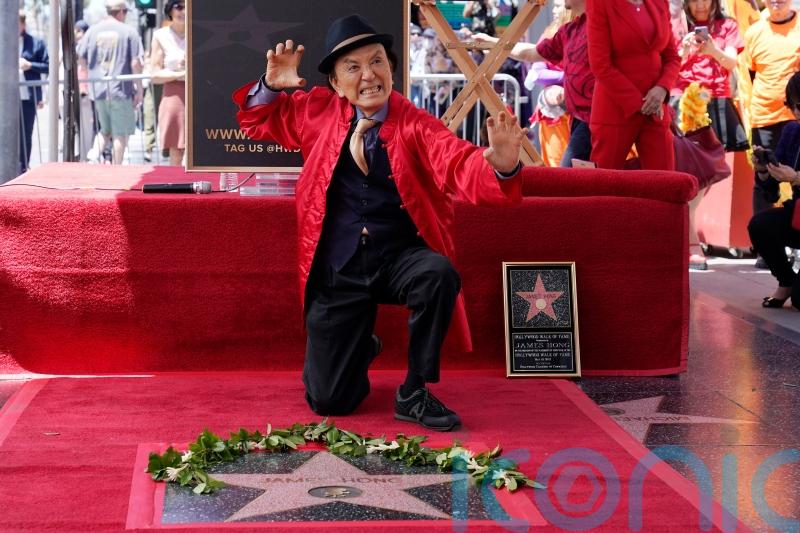 James Hong joined by traditional lion dancers at Hollywood Walk of Fame ceremony