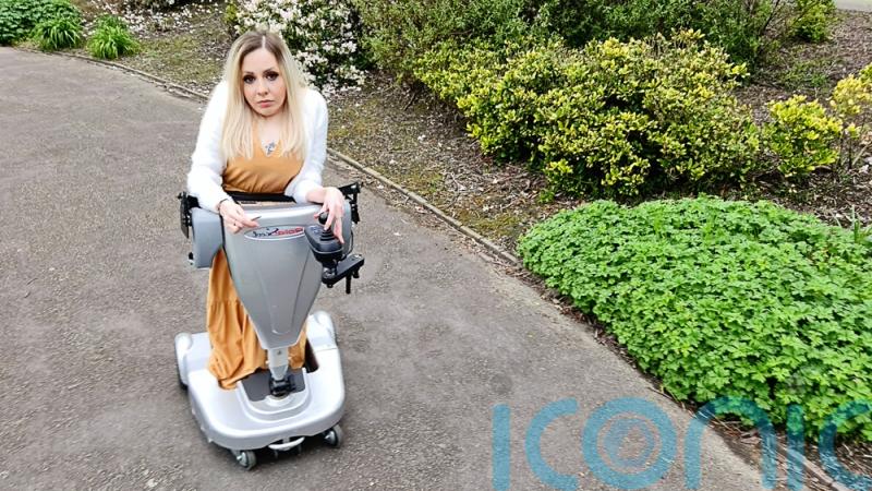 Woman unable to sit for 30 years as her hips and joints have fused is terrified her legs will “fail at any moment” making standing impossible