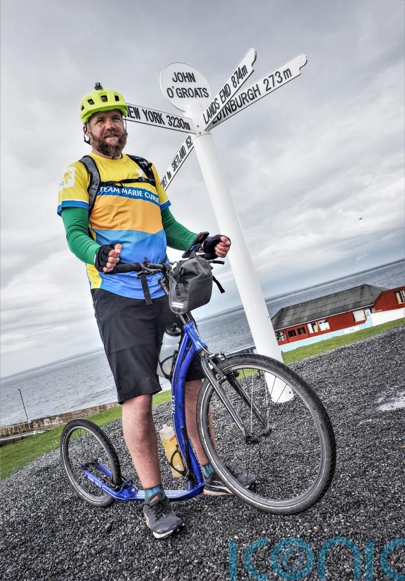Personal trainer scoots from Land&rsquo;s End to John o&rsquo;Groats in memory of his wife